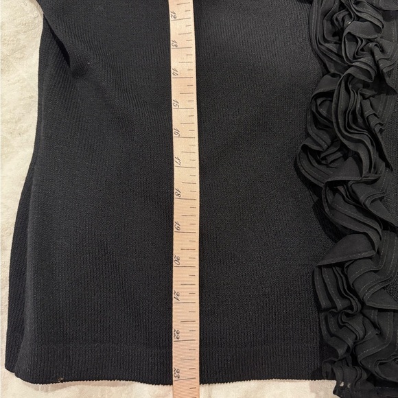 St. John Evening Essentials Black Santana Knit Silk Ruffle Detail Blazer 14 - Picture 8 of 10